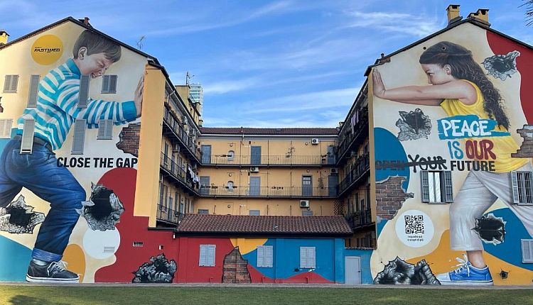 bunte Fassade